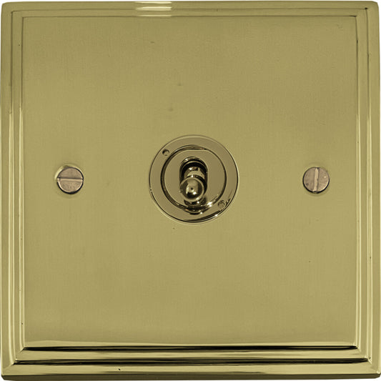 Victorian Polished Brass 1 Gang Toggle Switch