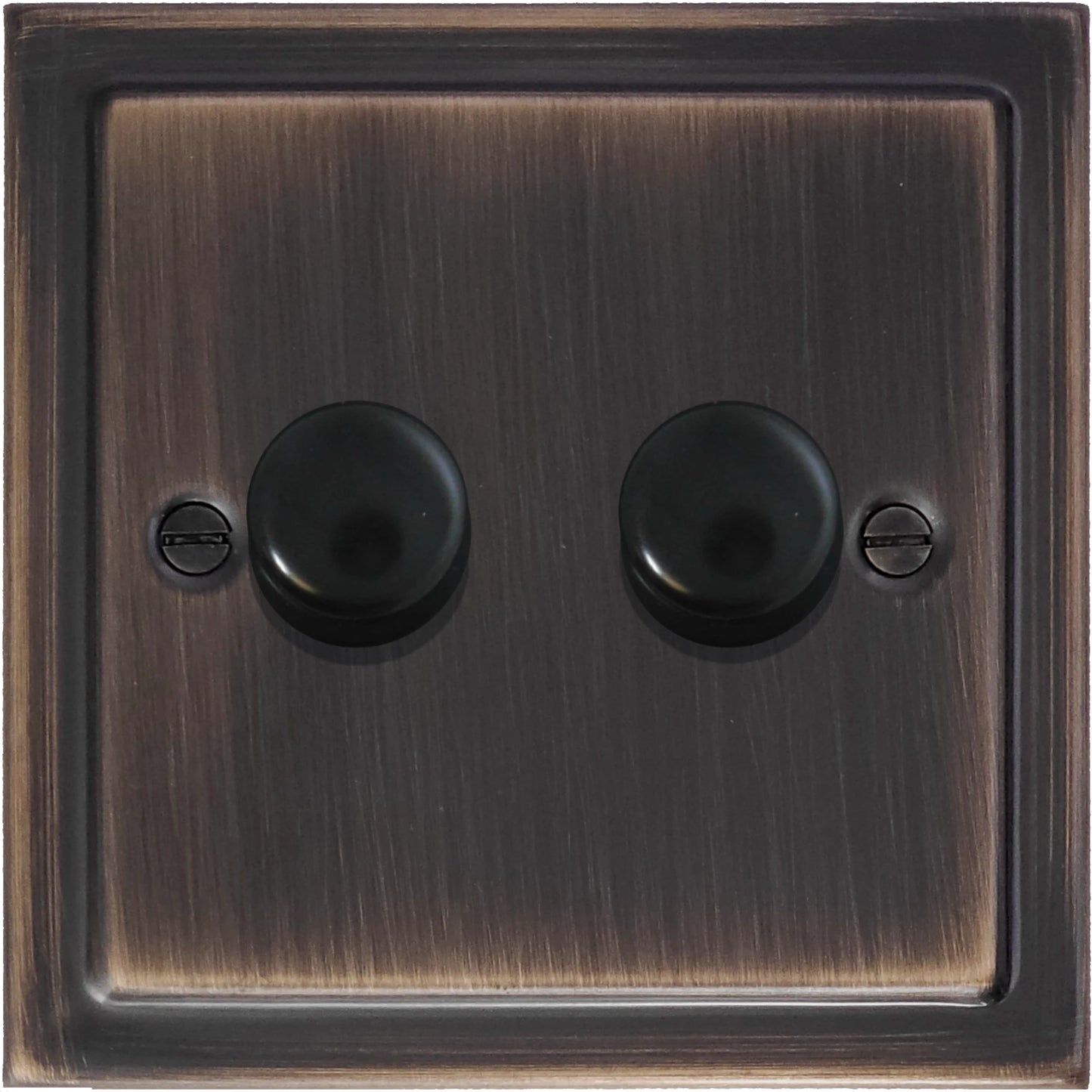 Victorian Antique Copper 2 Gang 120W LED Dimmer