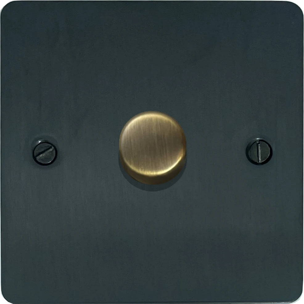 Flat Black Bronze 1 Gang LED Dimmer