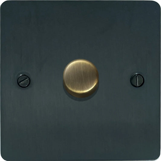 Flat Black Bronze 1 Gang LED Dimmer