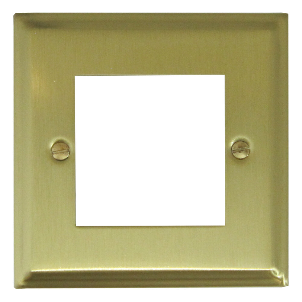 Deco Satin Brass 2 Gang Mod Plate