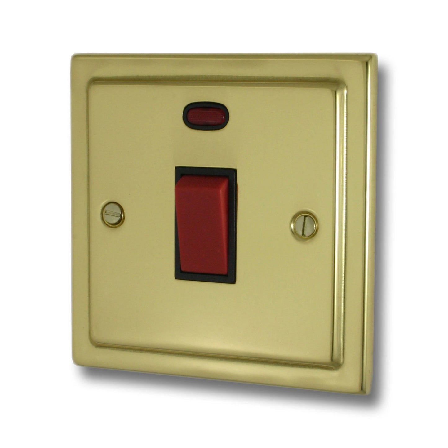 Victorian Polished Brass 45 Amp Dp Switch & Neon
