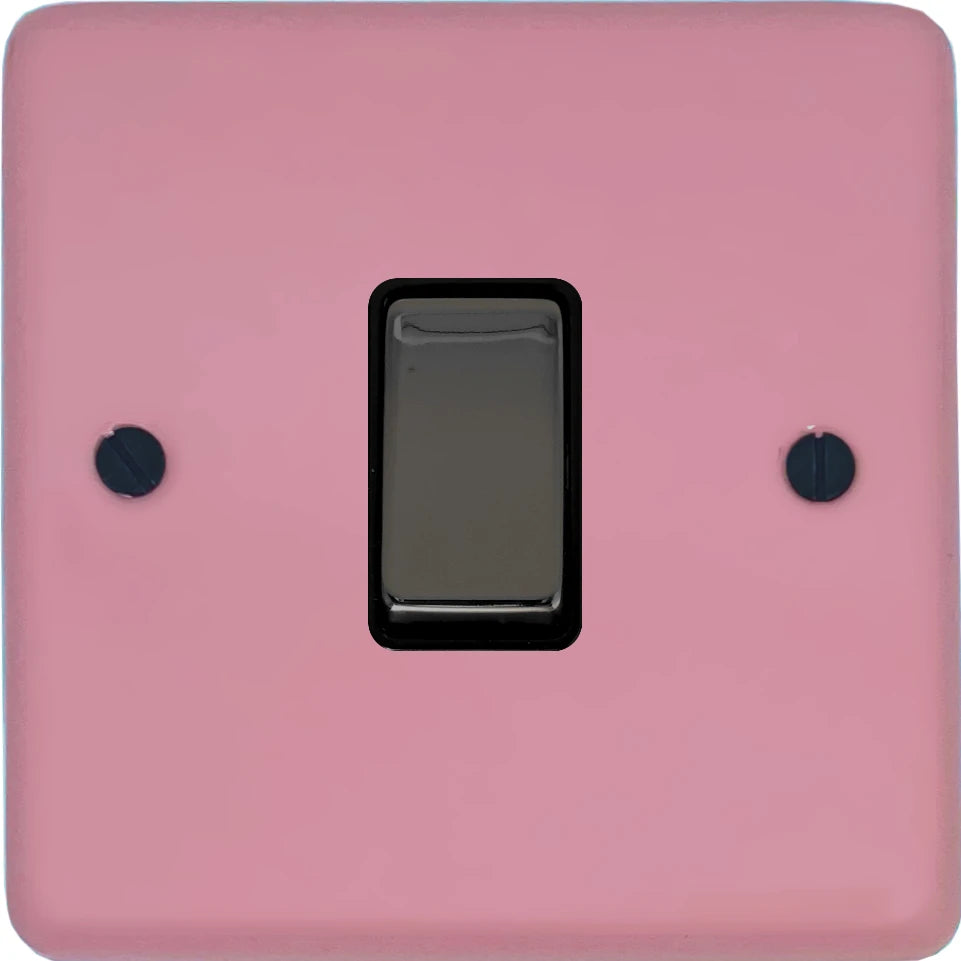 Contour Gloss Pink 1 Gang Switch (Black Nickel Switch)