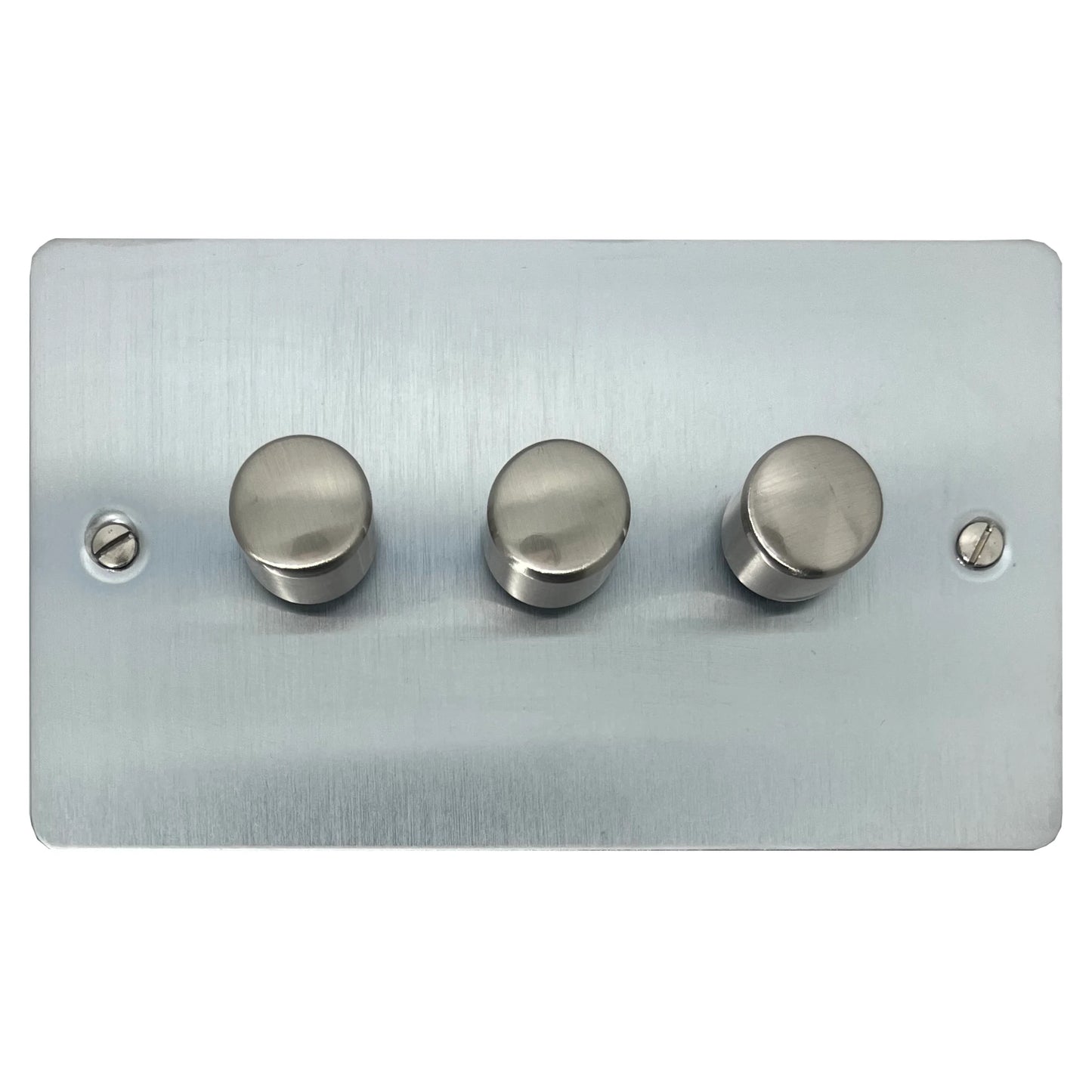 Flat Satin Chrome 3 Gang LED Dimmer
