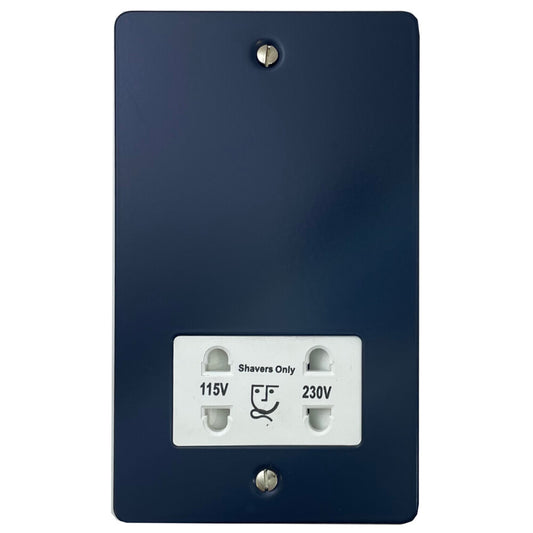 Flat Blue Shaver Socket (White Insert)
