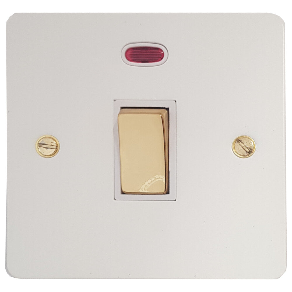 Flat White 20A Dp Switch + Neon