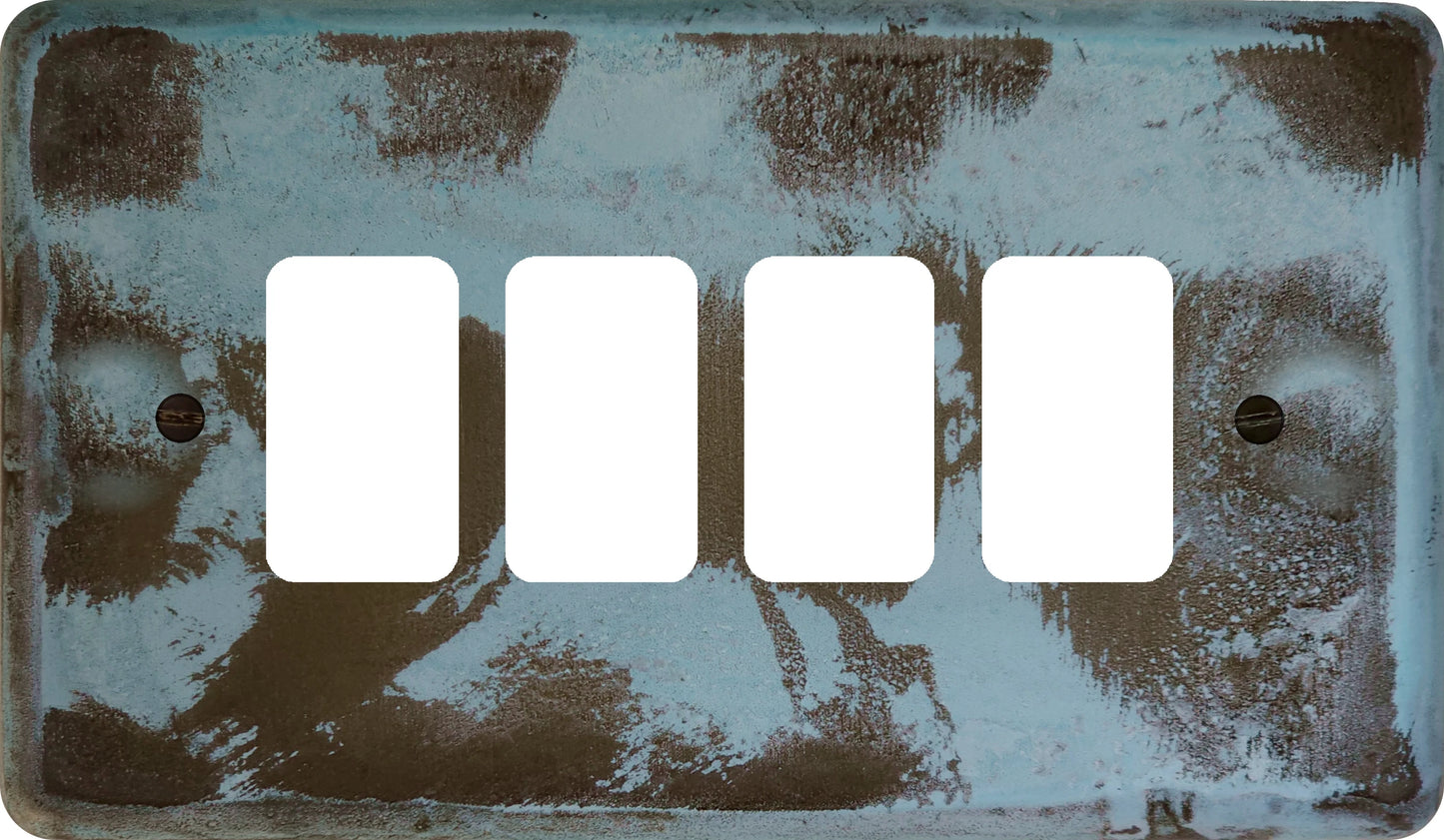 Contour Verdigris 4 Gang Grid Plate