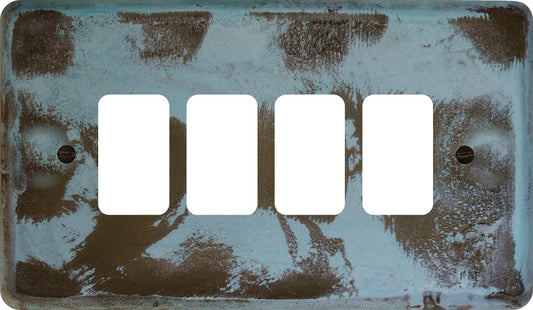 Contour Verdigris 4 Gang Grid Plate