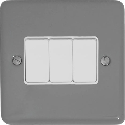 Contour Light Grey 3 Gang 2 Way Switch