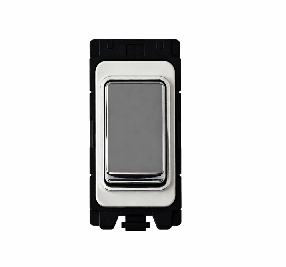 20A Double Pole grid switch - White and Polished Chrome Switch