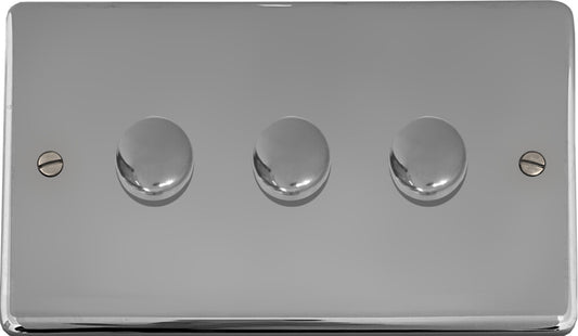 Contour Polished Chrome 3 Gang LED Dimmer