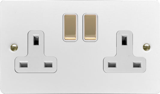 Flat White  2 Gang Socket