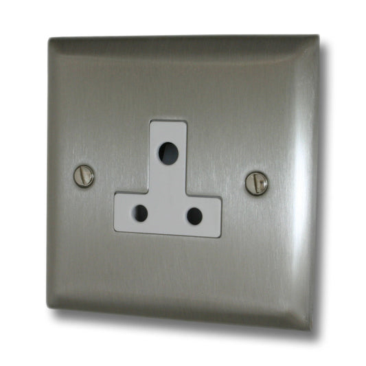 Spectrum Brushed Steel 5 Amp Socket