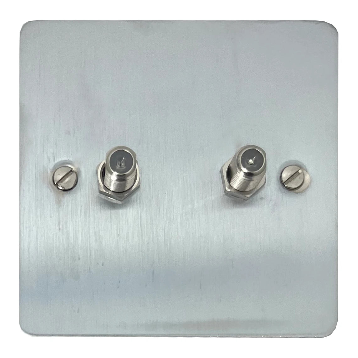 Flat Satin Chrome 2 Gang Sat Point