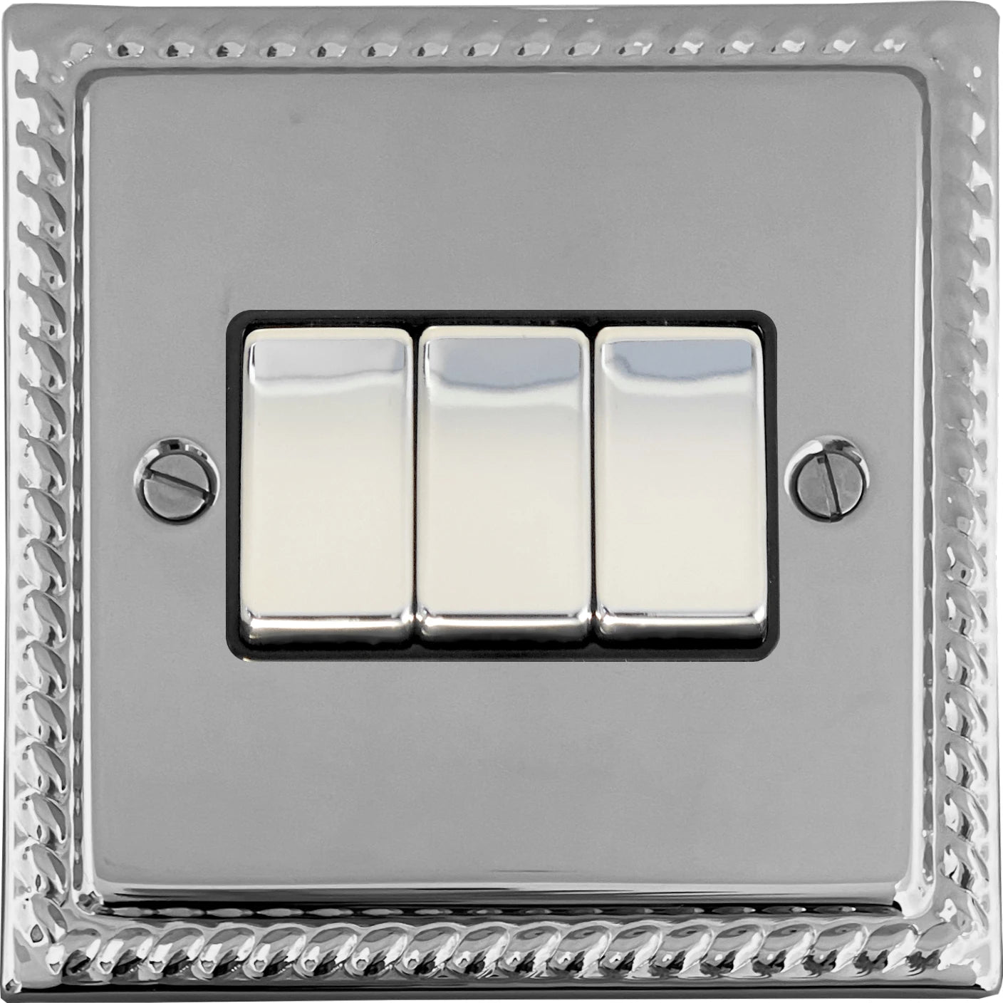 Georgian Polished Chrome 3 Gang Switch