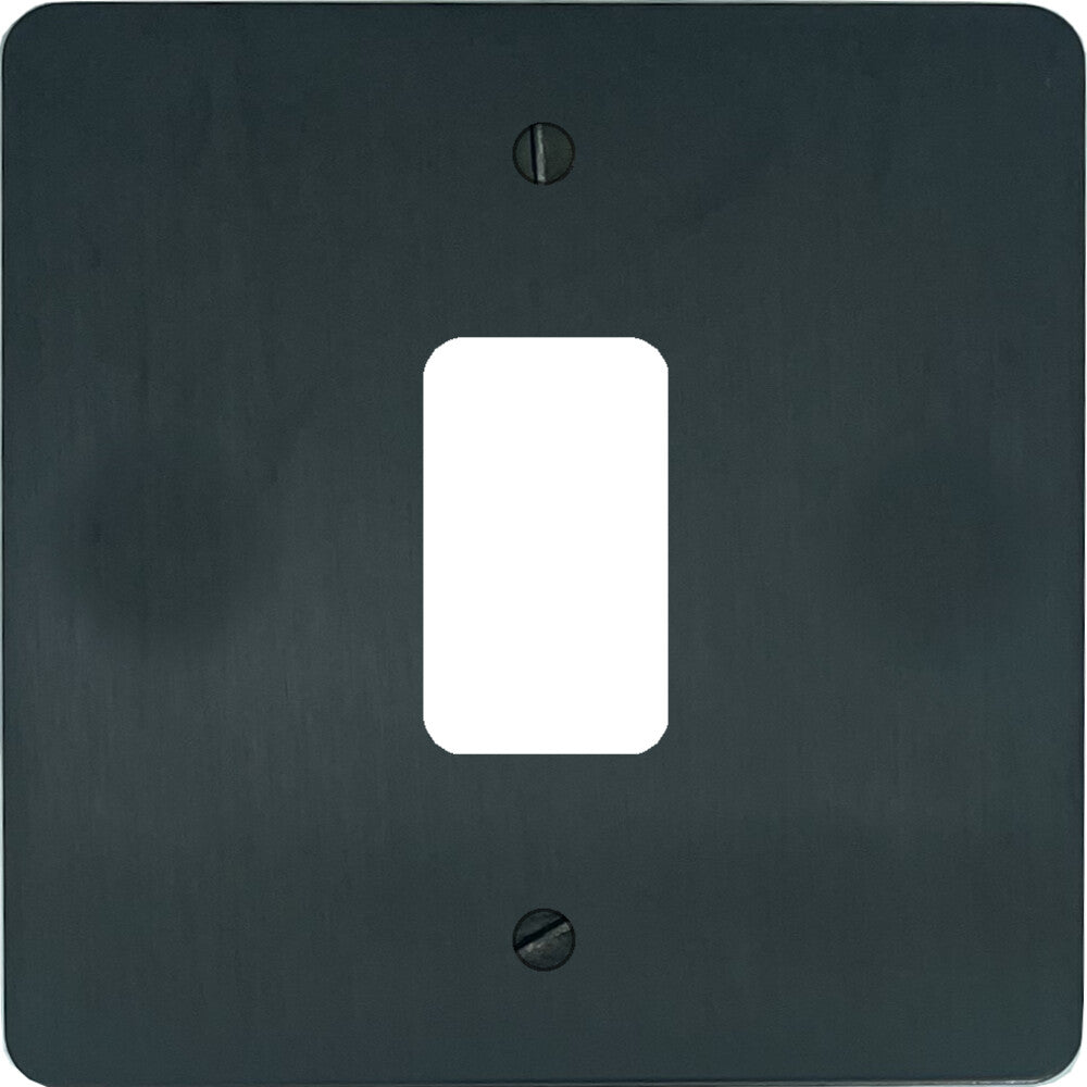 Flat Black Bronze 1 Gang Grid Plate