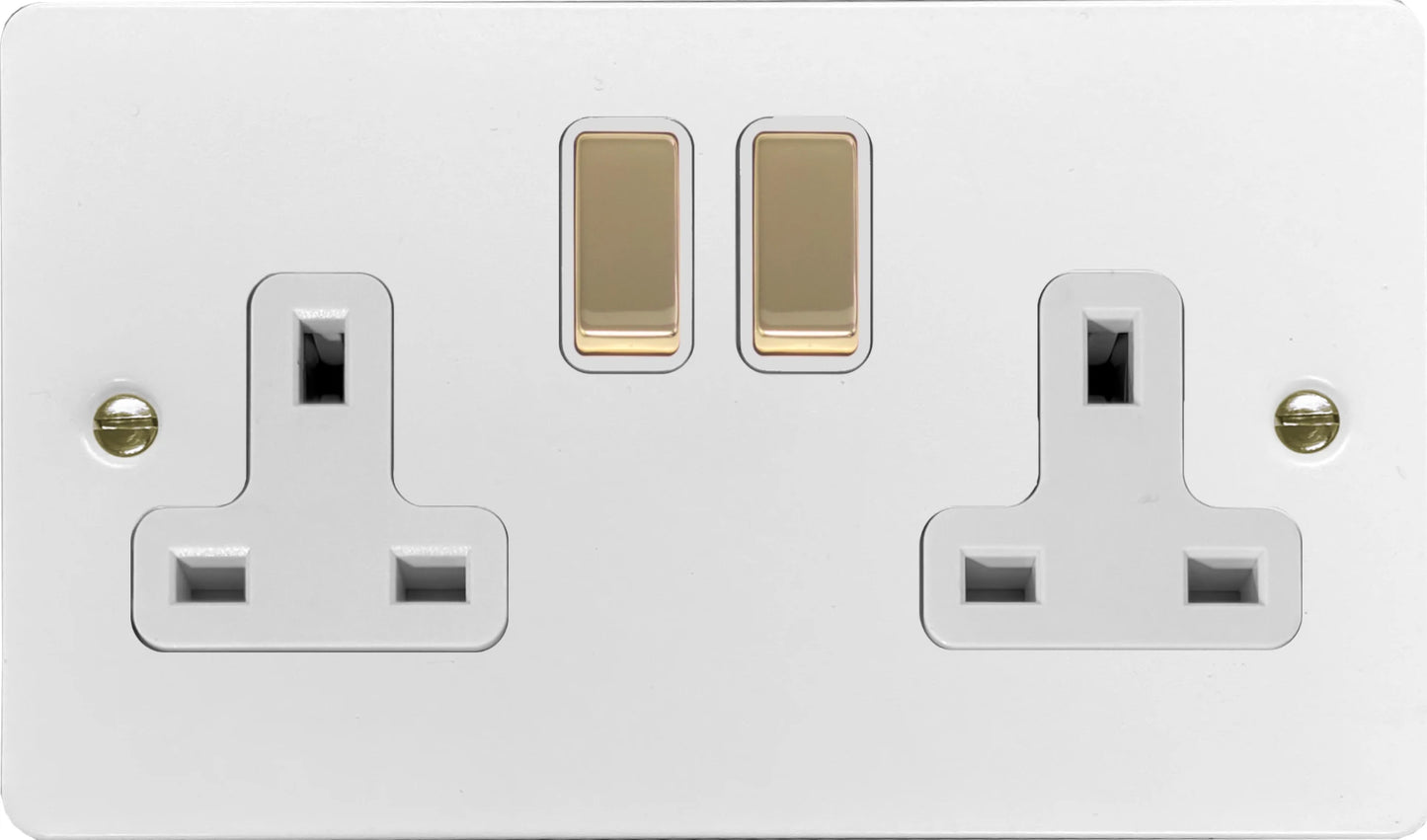 Flat White  2 Gang Socket