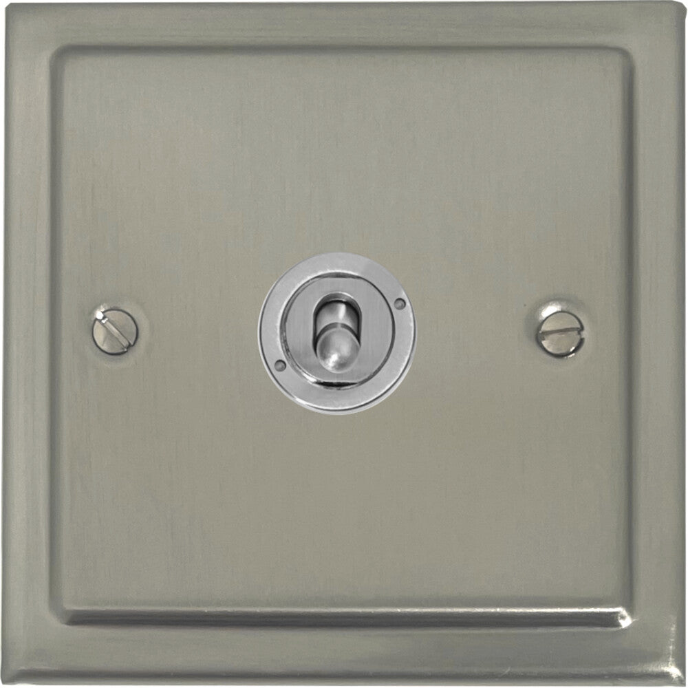 Victorian Satin Nickel 1 Gang Toggle (Brushed Steel Toggle)