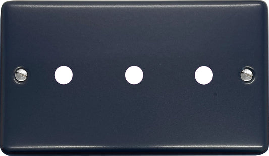 Contour Blue 3 Gang Grid Toggle Plate