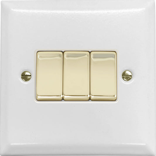 Spectrum Flat White 3 Gang 2 Way Switch
