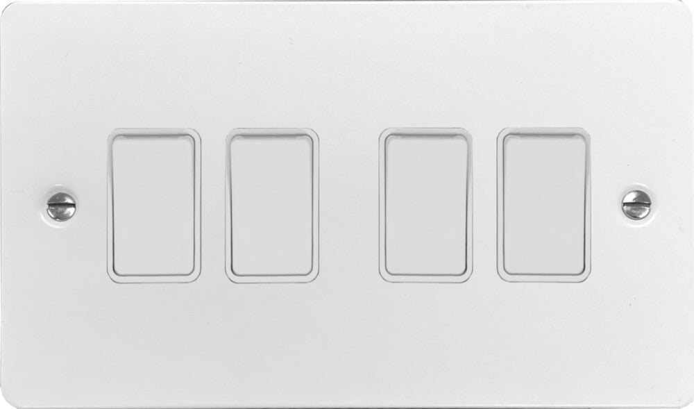 Flat White 4 Gang Switch