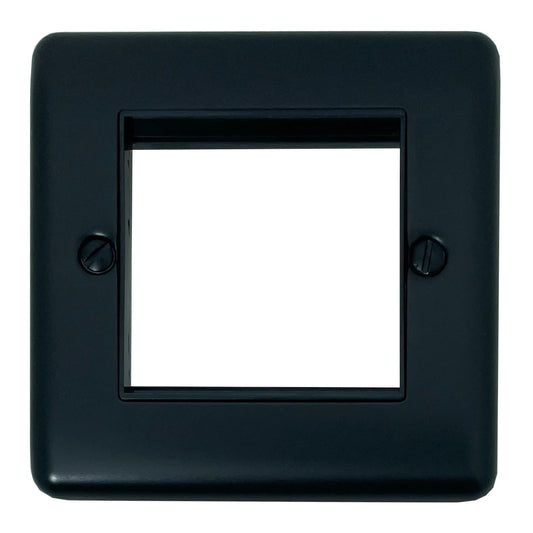 Basics Matt Black 1 Gang 2 Module Date Plate