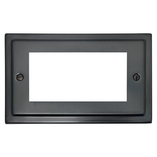 Victorian Black Bronze 4 Gang Mod Plate & Frame