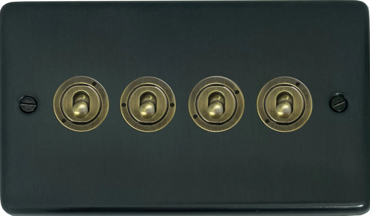 Contour Black Bronze 4 Gang 2 Way Toggle