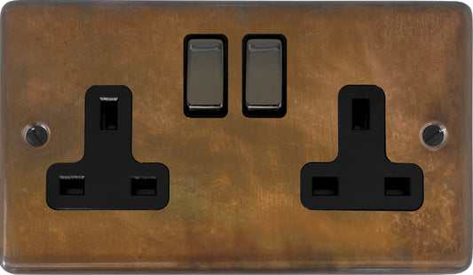 Contour  Tarnished Copper  2 Gang Socket
