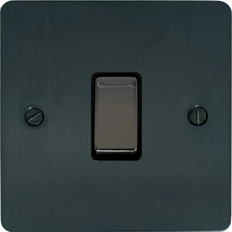 Flat Black Bronze 1 Gang 2 Way Switch