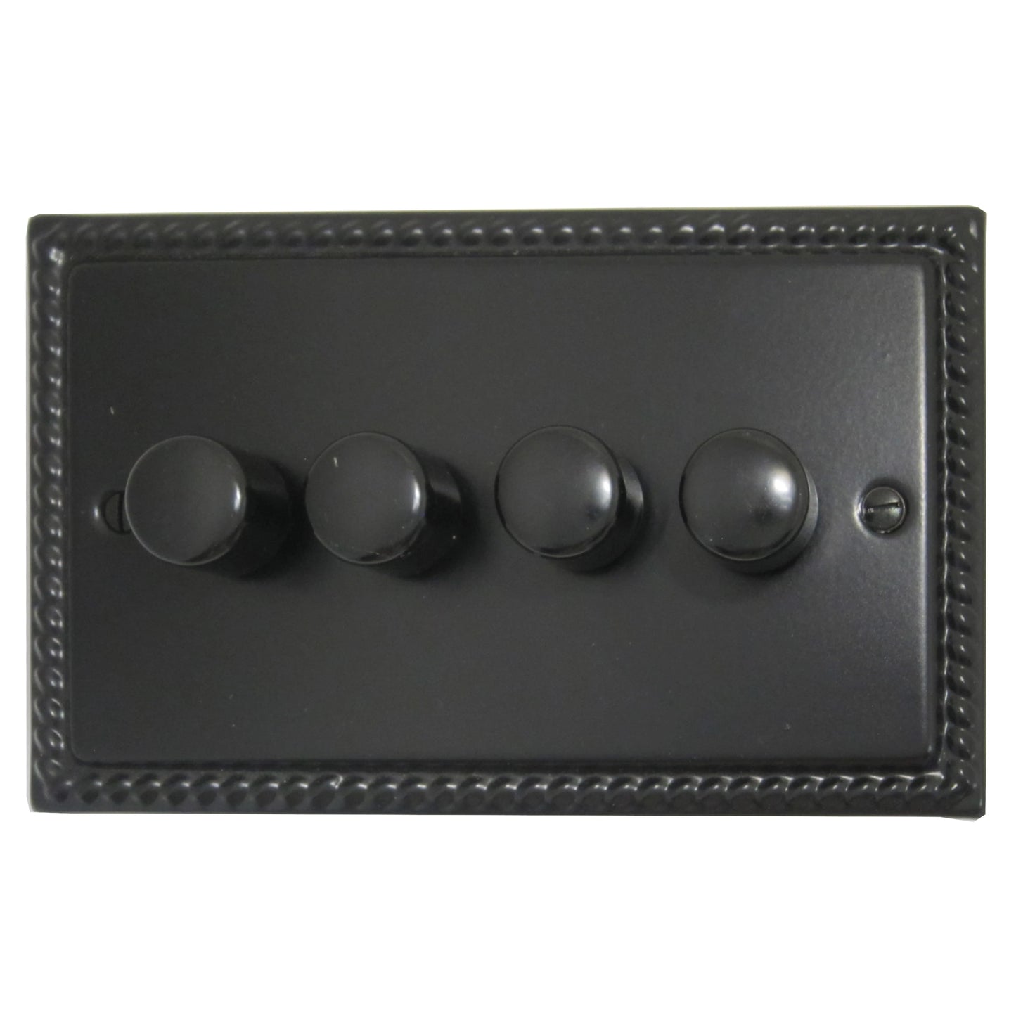 Georgian Flat Black 4 Gang LED Dimmer