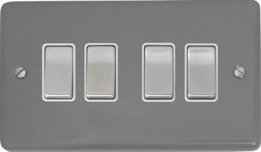 Contour Light Grey 4 Gang 2 Way Switch