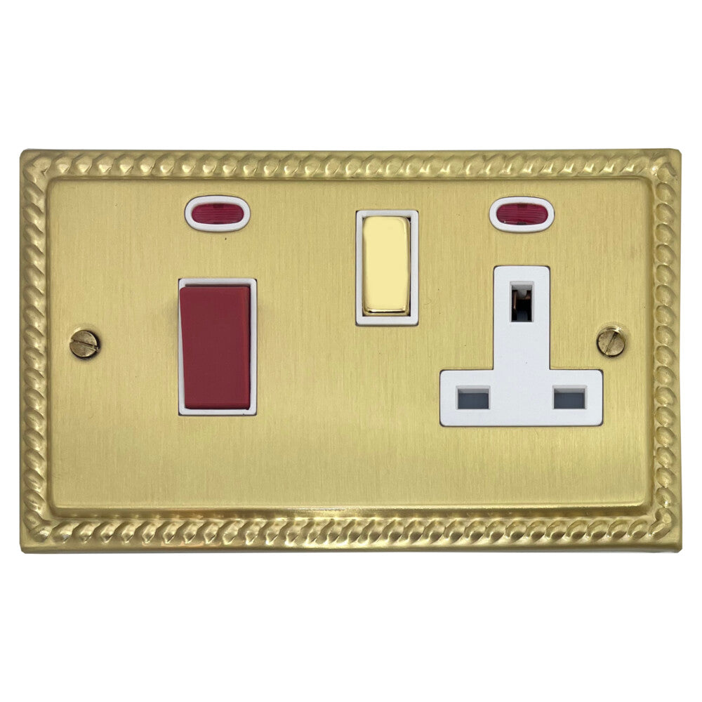 Georgian Satin Brass Cooker Socket