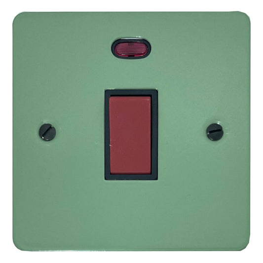 Flat Sage Green 45 Amp DP Switch with Neon (Black Insert)