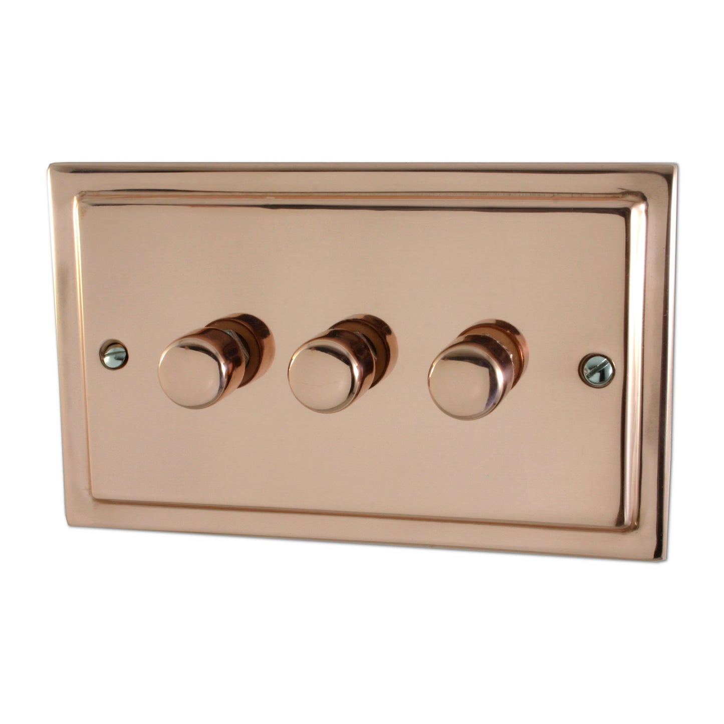 Victorian Polished Copper 3 Gang 400W Dimmer