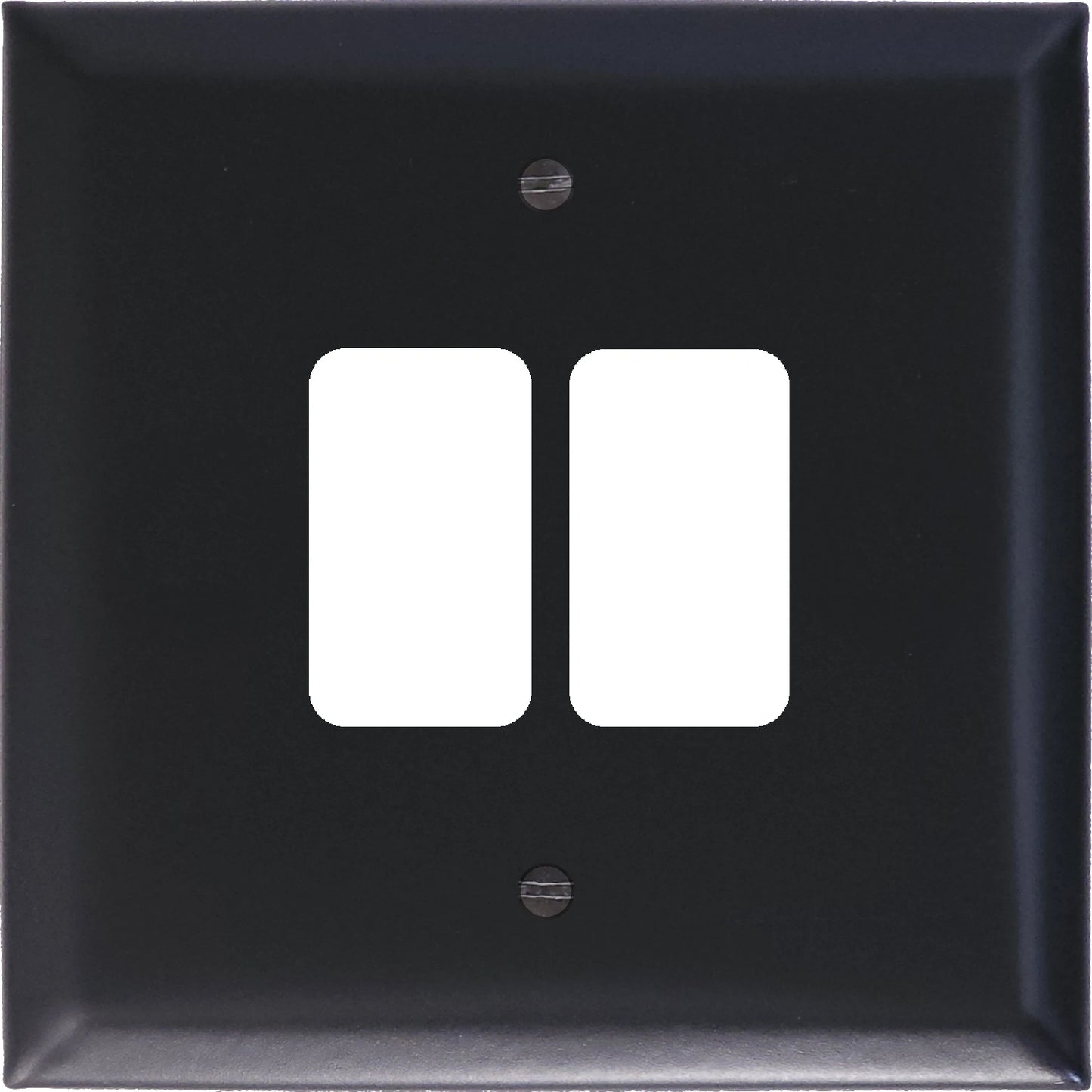 Spectrum Flat Black  2 Gang Grid Plate