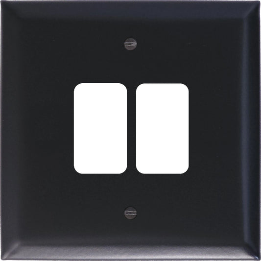 Spectrum Flat Black  2 Gang Grid Plate