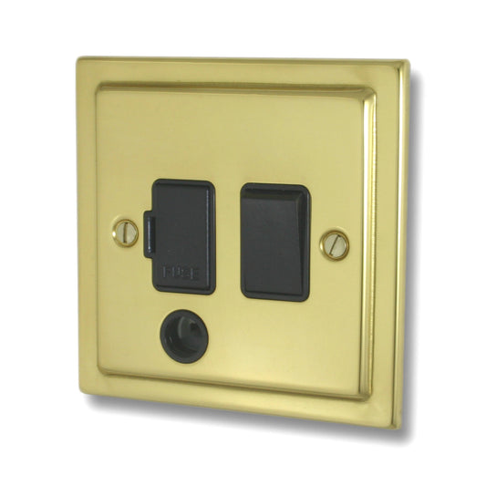 Victorian Unlacquered Brass Swt. Fused Spur & F/Out - Victorian Cast range electrical spur