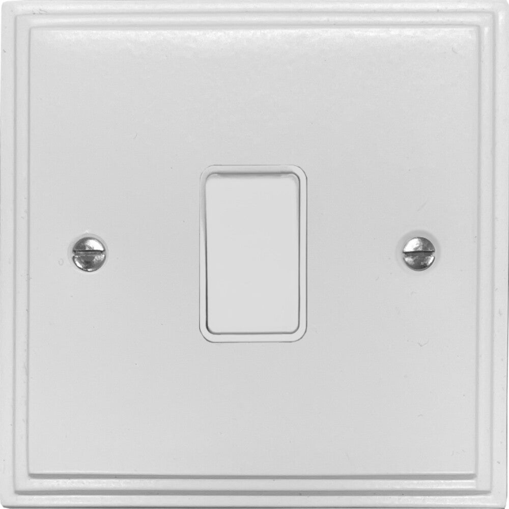 Victorian Flat White Intermediate Light Switch (White Switch)