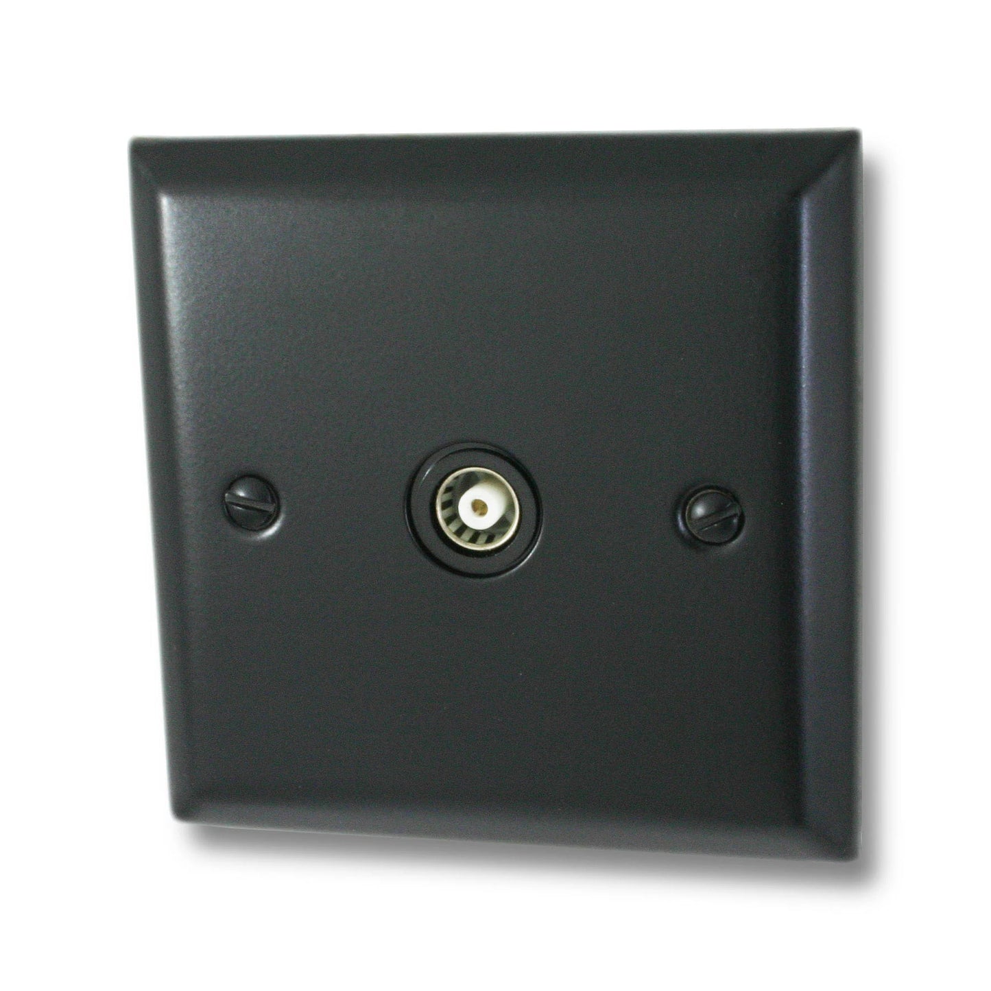 Spectrum Flat Black 1 Gang Coax Point