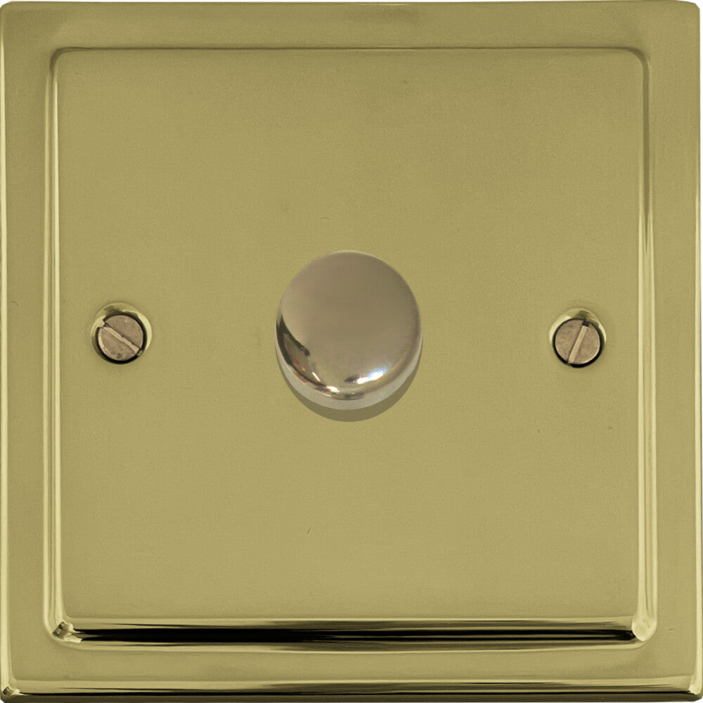 Victorian Polished Brass 1 Gang 120W LED Dimmer