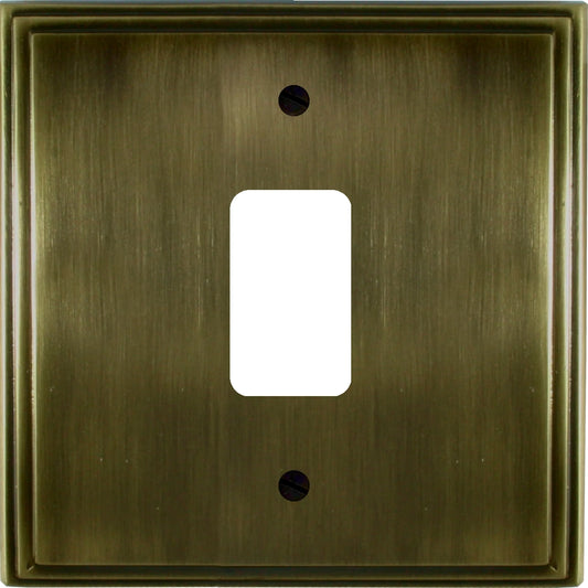 Victorian Antique Brass 1 Gang Grid Plate
