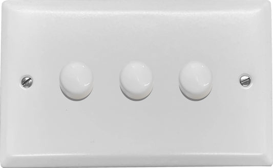 Spectrum Flat White 3 Gang LED Dimmer