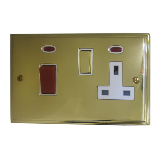 Victorian Polished Brass Cooker Socket