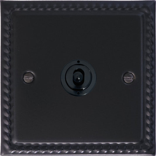 Georgian Flat Black 1 Gang Intermediate Toggle (Flat Black Toggle)