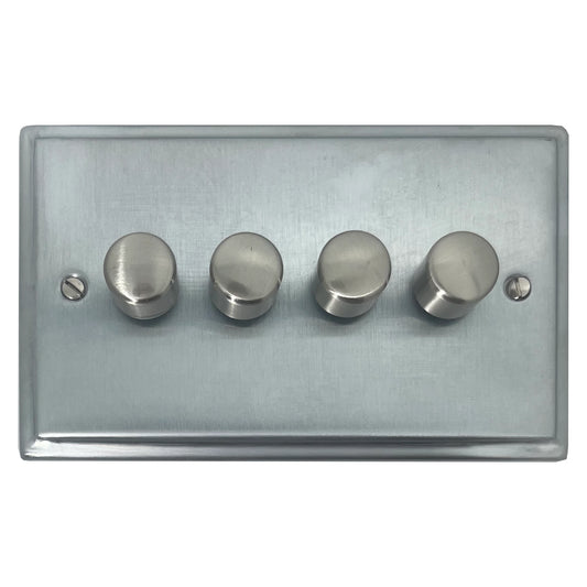 Deco Satin Chrome 4 Gang LED Dimmer