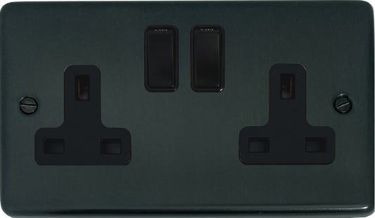 Contour  Black Bronze  2 Gang Socket