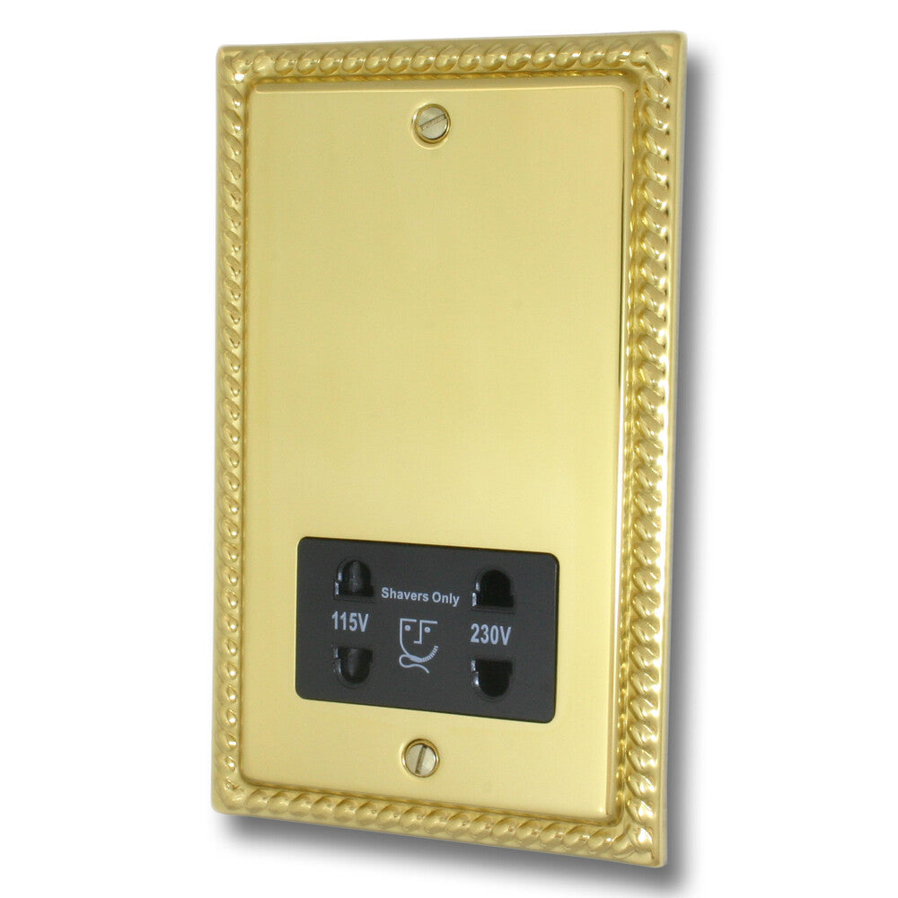 Georgian Polished Brass Shaver Socket