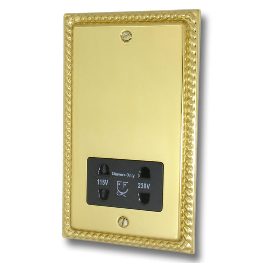 Georgian Polished Brass Shaver Socket
