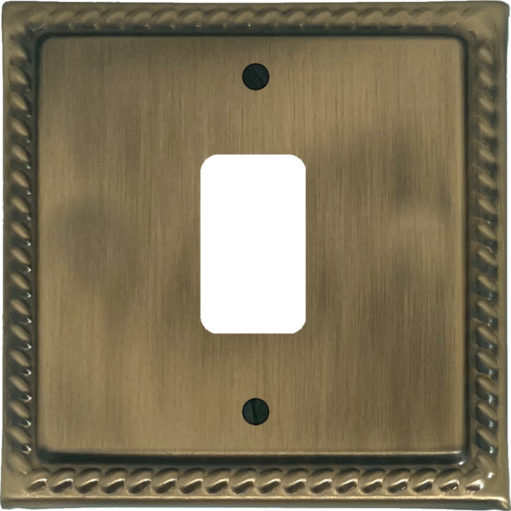Georgian Light Antique Brass 1 Gang Grid Plate